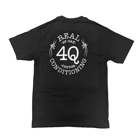 REAL SKATEBOARDS Tシャツ 半袖 リアル スケートボード 黒　REAL x 4Q CONDITIONING TEE (BLACK)