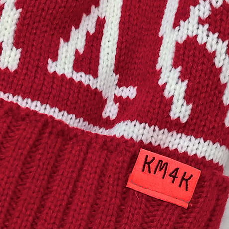 KM4K ビーニー　KM4K TEAM MANAGER BEANIE 10 （DARK RED　BLACK） 24-25 メンズ レディース カモシカ