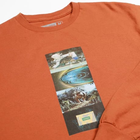 THEORIES Tシャツ 長袖 オレンジ セオリーズ　THEORIES L/S TEE VURTUAL REALITY （TEXAS ORANGE）