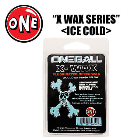 ONEBALL X-Wax Ice Snow Wax スノーワックス Ice = 12F & below (-11c & below) 110g （ICE）