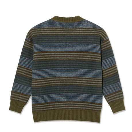 POLAR SKATE CO セーター ニット 長袖 青 緑 ポーラー メンズ　George Sweater （Blue Green Stripe）