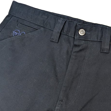 KROOKED ショート パンツ ショーツ クルキッド　KROOKED SKATEBOARDS EYES TWILL SHORT PANTS （NAVY）