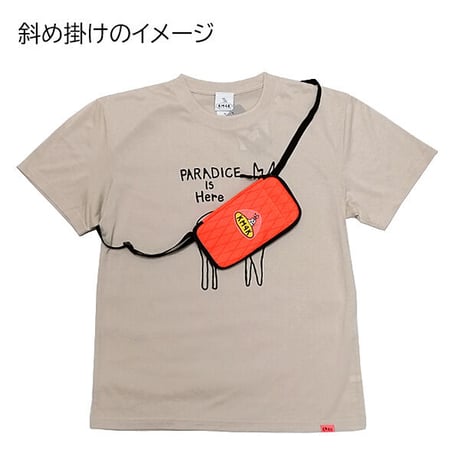 KM4K アクセサリーポーチ　KM4K BODY WALLET （ORANGE　GREEN　BLACK） ウォレット バッグ カモシカ ショルダーベルト付き