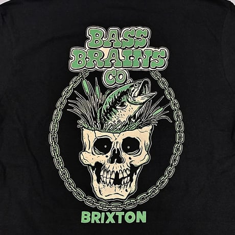 BRIXTON Tシャツ 半袖 黒 ブリクストン メンズ　BASS BRAINS SKULL S/S STT （BLACK）
