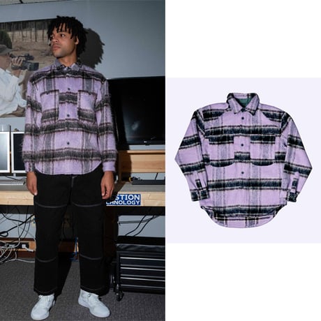 SALE QUASI シャツジャケット パープル クワジ クワージー クアジ　QUASI SKATEBOARDS QUASI Ecco Flannel Shirt （Lavender）