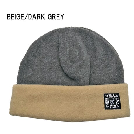 SALE フリース キャップ メンズ レディース カモシカ KM4K FLEECE CAP2 （BLACK/WHITE　BEIGE/D.GREY　TURQUOISE/CREAM）