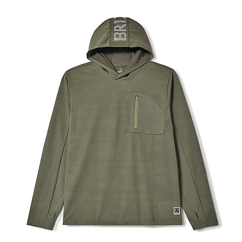 キ*ン様 STONE  フード付きLight olive green BRIXTON BOWERY 長袖 サンフーディー 日除け ブリクストン JOURNEY L/
