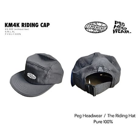 KM4K キャップ カモシカ  ナイロンキャップ　RIDING CAP （BLACK）
