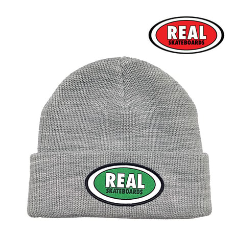 REAL SKATEBOARDS ビーニー リアル スケートボード　REAL OVAL CUFF BEANIE （HEATHER GREY）