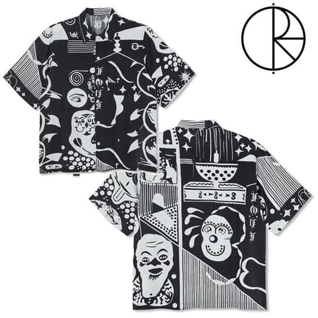 SALE POLAR SKATE CO シャツ 半袖 ポーラー　SPIRAL SHIRT （BLACK / WHITE）