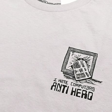SALE ANTIHERO SKATEBOARDS Tシャツ アンタイヒーロー グレー 半袖　I HATE COMPUTERS TEE (ICE GREY)