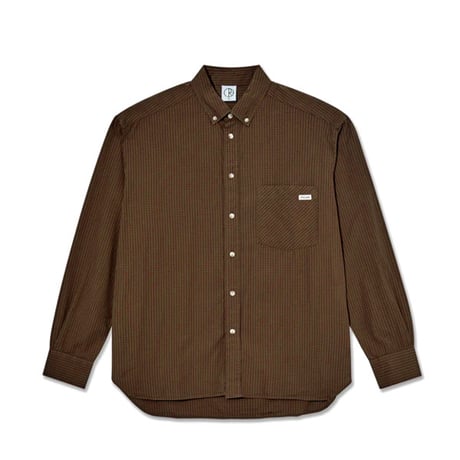 SALE POLAR SKATE CO シャツ 長袖 ポーラー　POPLIN BEN LS SHIRT （BROWN）