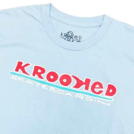 KROOKED Tシャツ クルキッド 半袖 青　KROOKED SKATEBOARDS SKATEBOARDIN S/S TEE （LIGHT BLUE）