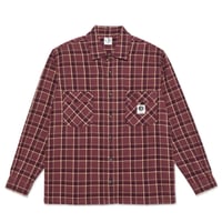 POLAR SKATE CO シャツ 長袖 ポーラー　Mike LS Shirt | Flannel （Oxblood Check）