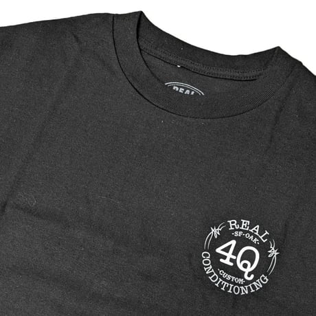 REAL SKATEBOARDS Tシャツ 半袖 リアル スケートボード 黒　REAL x 4Q CONDITIONING TEE (BLACK)