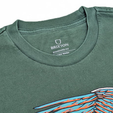 BRIXTON Ｔシャツ 半袖 グリーン ブリクストン メンズ　BRIXTON FREE S/S TEE （PRIMAL GREEN WORN WASH）