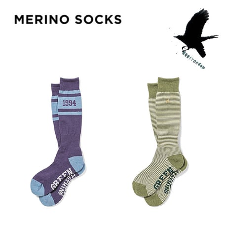 24-25 GREENCLOTHING スノーソックス 　GREEN CLOTHING MERINO SOCKS  男性&女性用（2カラー)  グリーンクロージング