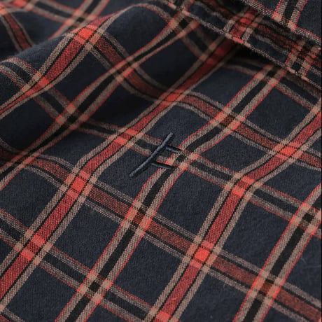 FORMER シャツ 半袖 チェック ブラウン フォーマー　FORMER VIVIAN CHECK LS SHIRT （NAVY）
