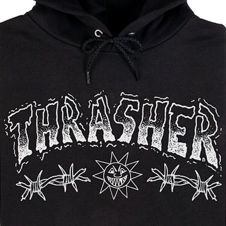 SALE THRASHER パーカー スラッシャー　BARBED WIRE HOODIE （BLACK）