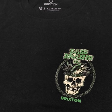 BRIXTON Tシャツ 半袖 黒 ブリクストン メンズ　BASS BRAINS SKULL S/S STT （BLACK）