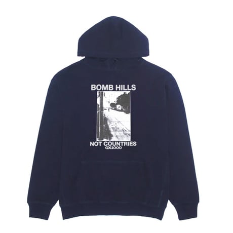 SALE GX1000 パーカー フーディー ジーエックスセン　Bomb Hills Not Countries Hoodie (Navy w/ Grey Font)