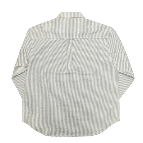 FORMER シャツ 長袖 サッカー フォーマー　FORMER BROADCAST SEERSUCKER LS SHIRT (BONE BLACK）