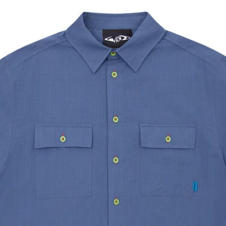 SALE WKND SKATEBOARDS シャツ 半袖 ウィークエンド　WILSON S/S SHIRT (OVERDYED BLUE)