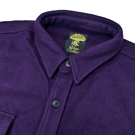 SALE 23-24 フランネルシャツ グリーンクロージング GREEN CLOTHING WOOL FLANNEL SHIRTS  (PURPLE)  WOOL:50%