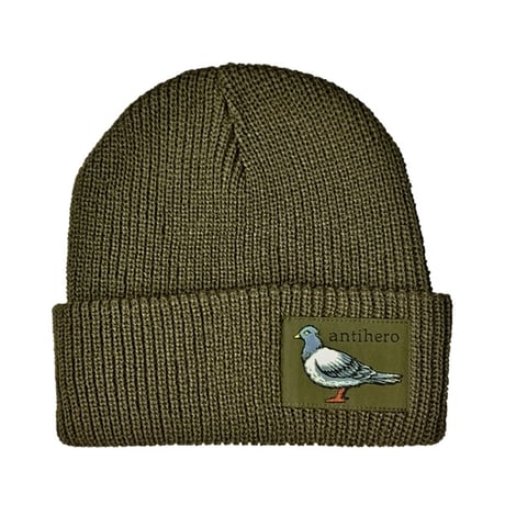 ANTIHERO ビーニー 緑 アンタイヒーロー　ANTI HERO LIL PIGEON LABEL CUFF BEANIE（BRN:ダークグリーン系）
