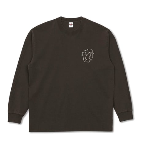 POLAR SKATE CO Tシャツ 長袖 ポーラー メンズ ブラウン　TIDE UP  LS TEE  (WASHED CHOCOLATE）