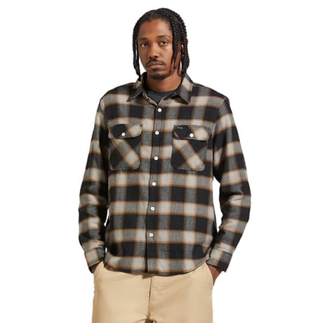 SALE BRIXTON BOWERY シャツ 長袖 ブリクストン チェック　20TH ANNIV BOWERY FLANNEL SHIRT （BLACK/CREAM）