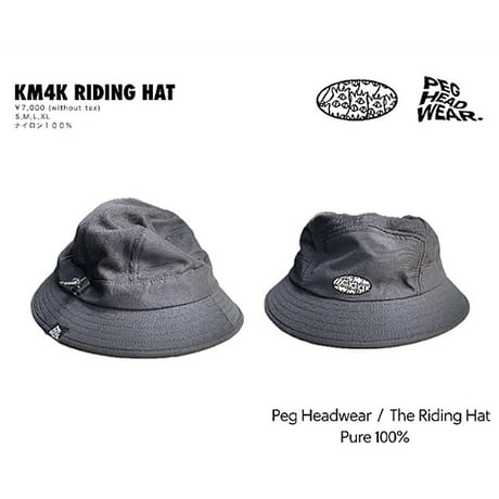KM4K ハット カモシカ  ナイロンハット　RIDING HAT （BLACK）