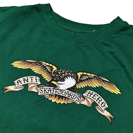SALE ANTIHERO SKATEBOARDS スウェット アンタイヒーロー　ANTI HERO EAGLE CREW SWEAT  （DARK GREEN）