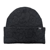 KROOKED ビーニー ブラック クルキッド　KROOKED SKATEBOARDS FLOWERS EYES CLIP CUFF BEANIE （BLACK）