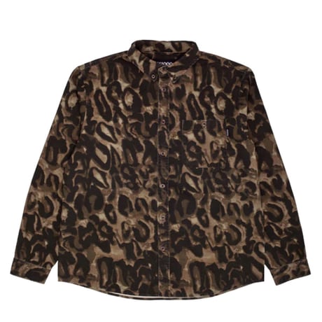 GX1000 シャツ 長袖 ジーエックスセン レオパード　Long Sleeve Button Down Shirt （Brown Leopard Camo）