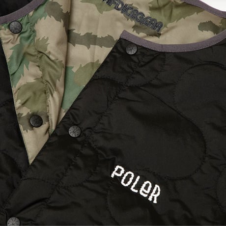 POLER ✕ AFDICEGEAR 　POLeR ポーラー AFDICEGEAR エーエフディー アイスギア ジャケット　REVERSIBLE QUILTED JACKET （BLACK）