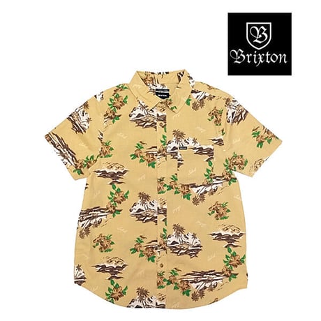 SALE BRIXTON シャツ 半袖 ブリクストン　CHARTER PRINT S/S WVN SHIRT（STRAW/PARADISE）