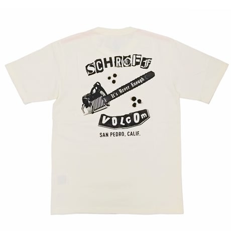 VOLCOM ボルコム Tシャツ 半袖 アイボリー メンズ　SCHROFF X VOLCOM CHAINSHAW SHORT SLEEVE TEE (OFF WHITE)