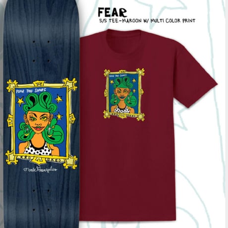 SALE KROOKED Tシャツ クルキッド 半袖　KROOKED SKATEBOARDS FEAR S/S TEE （MAROON）