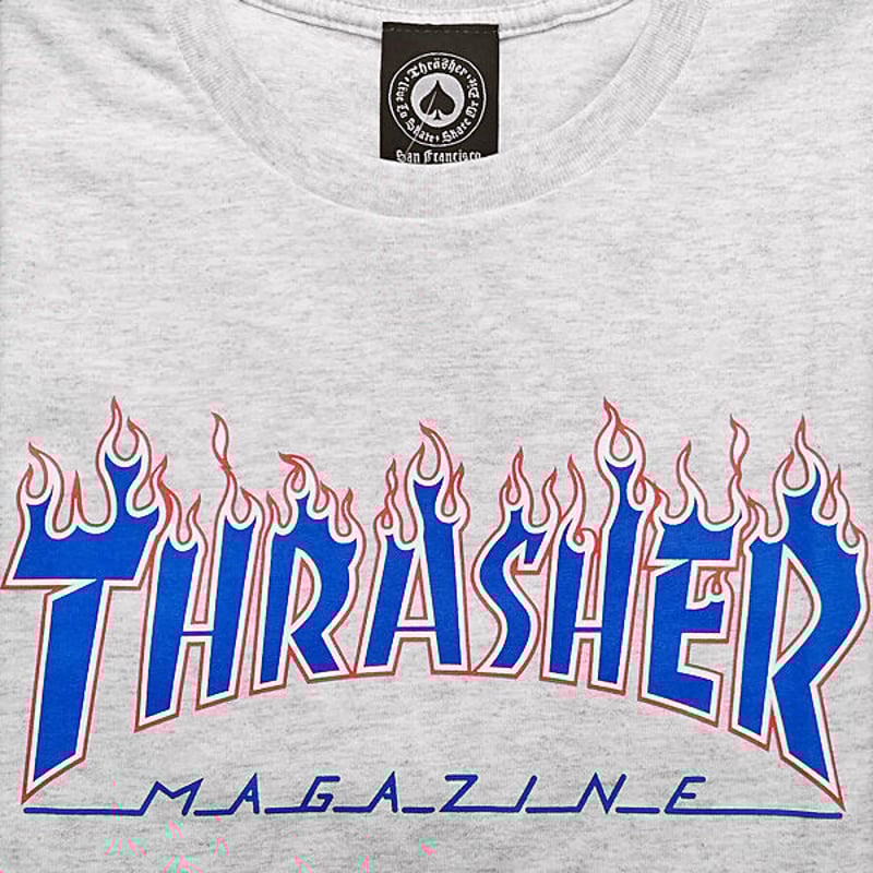 THRASHER スラッシャー Tシャツ 半袖 グレー ロゴ THRASHER MAGAZIN