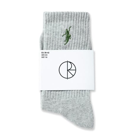 POLAR SKATE CO ソックス ポーラー メンズ　NO COMPLY RIB SOCKS  （HEATHER GREY / GREEN）