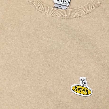 KM4K Tシャツ TEE 半袖　KM4K LOGO BIG T’S　HOLY HOLE （SAND KHAKI） カモシカ メンズ レディース