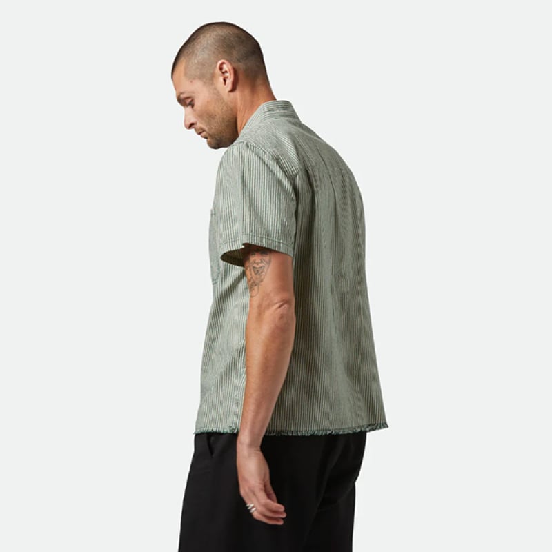 BRIXTON シャツ 半袖 ブリクストン メンズ グリーン ASSEMBLY S/S WOV