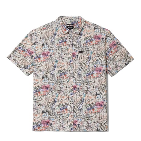 BRIXTON シャツ 半袖 ブリクストン メンズ　CRU PRINT S/S WVN SHIRT（GRAFFITI）