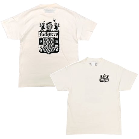ANTIHERO SKATEBOARDS Tシャツ アンタイヒーロー アイボリー 半袖 COAT OF ARMS S/S TEE (CREAM)