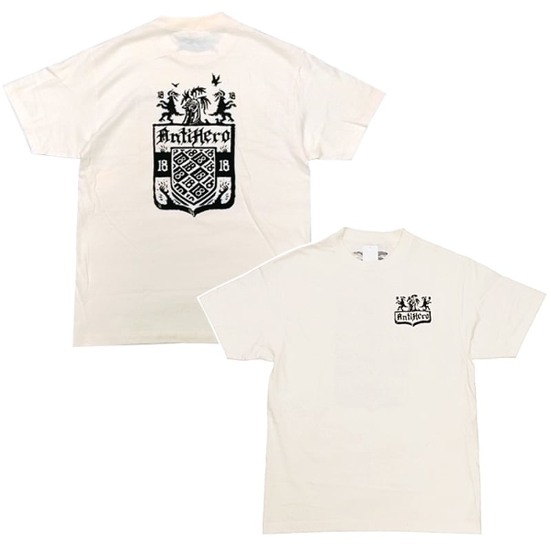 ANTIHERO SKATEBOARDS Tシャツ アンタイヒーロー アイボリー 半袖 COA