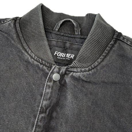 FORMER ジャケット フォーマー　FORMER AG DENIM VARSITY JACKET (BLACK)