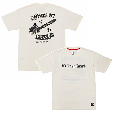 VOLCOM ボルコム Tシャツ 半袖 アイボリー メンズ　SCHROFF X VOLCOM CHAINSHAW SHORT SLEEVE TEE (OFF WHITE)