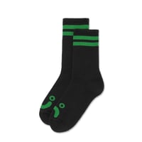 POLAR SKATE CO ソックス ポーラー メンズ　Rib Socks  Happy Sad （Black / Green）