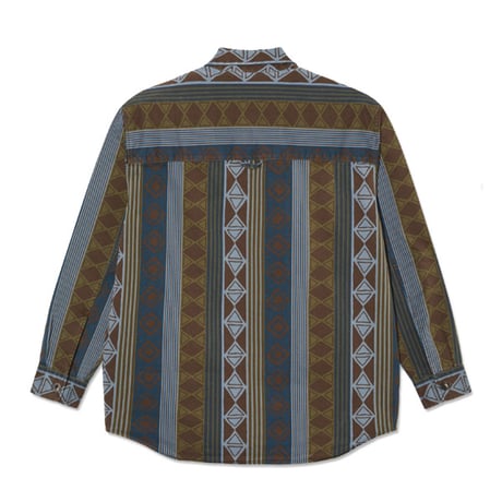SALE POLAR SKATE CO シャツ 長袖 ポーラー メンズ　Big Boy Overshirt （Blue Green Mix）